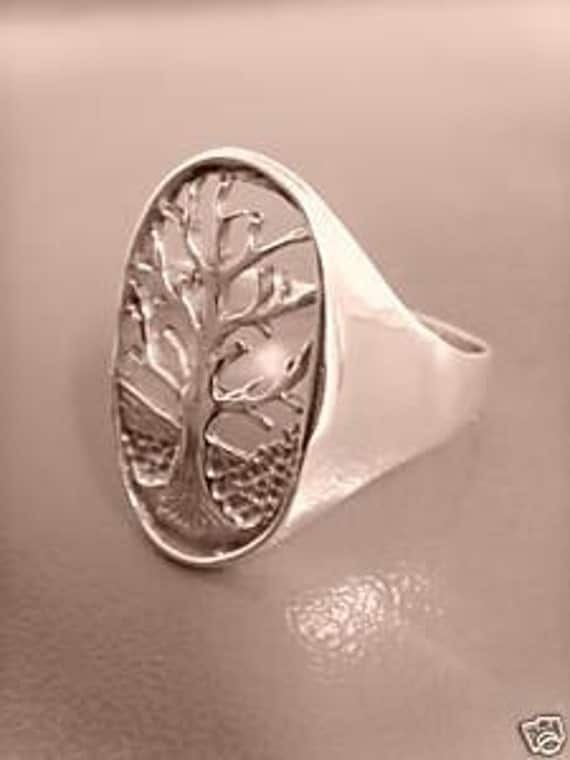 Sterling Silver 925 Tree of Life hand-made 60s model ring