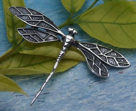 Amazing solid 925 Sterling Silver Dragonfly Pendant