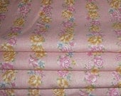 SALE was 4.95. Floral Pink and Tan fabric yardage rare to find.