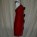 SALE was 59.95. Red Velvet Halter Formal Cocktail Dress, Black Velvet Bows. A Designers Den handmade original. FREE domestic shipping.
