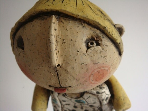 RESERVED FOR VALERIE....Leggy Blonde, female ceramic figure