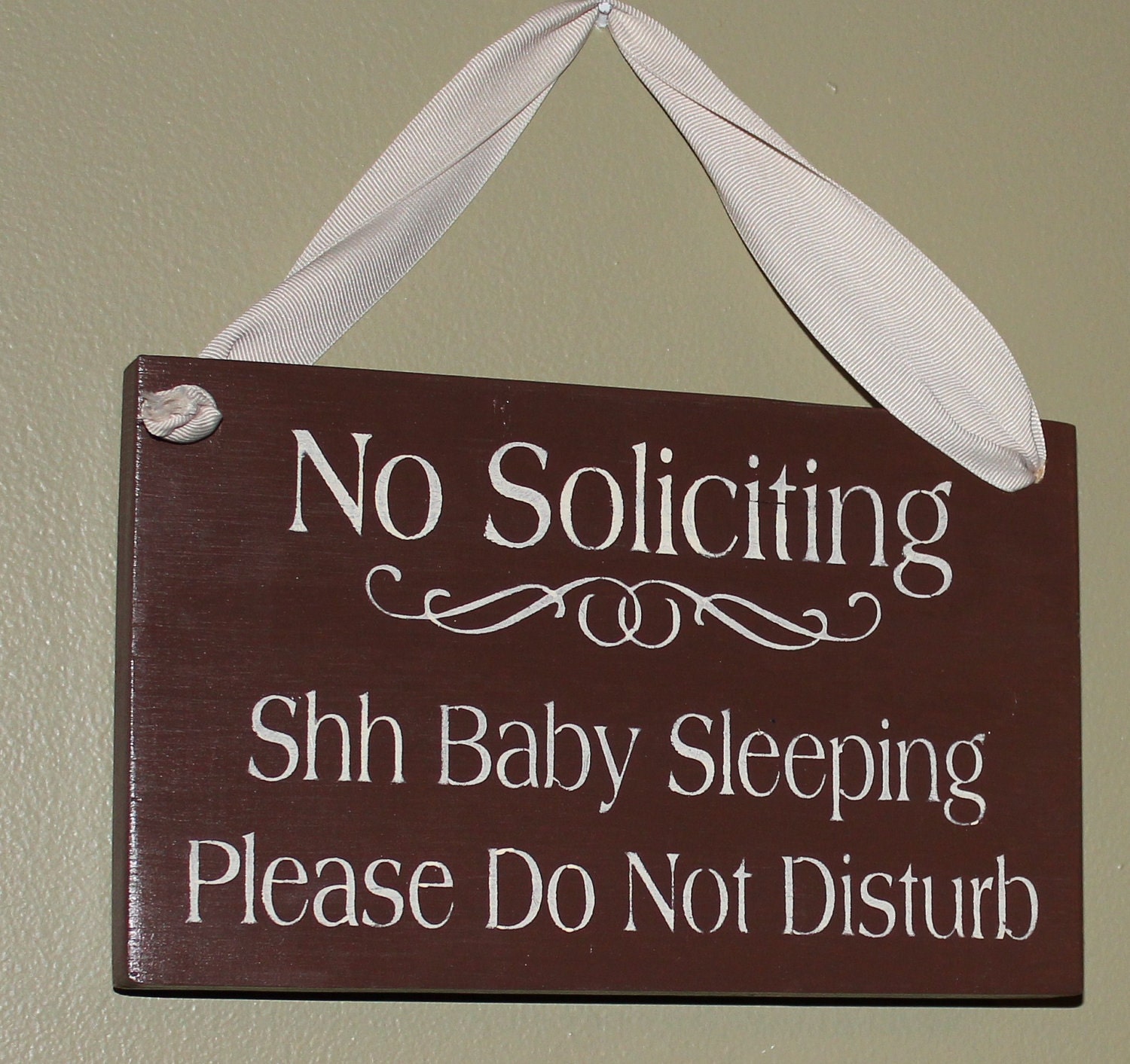 No Soliciting/Shh Baby Sleeping /Please Do Not Disturb Sign/Handpainted/YOU Choose Color
