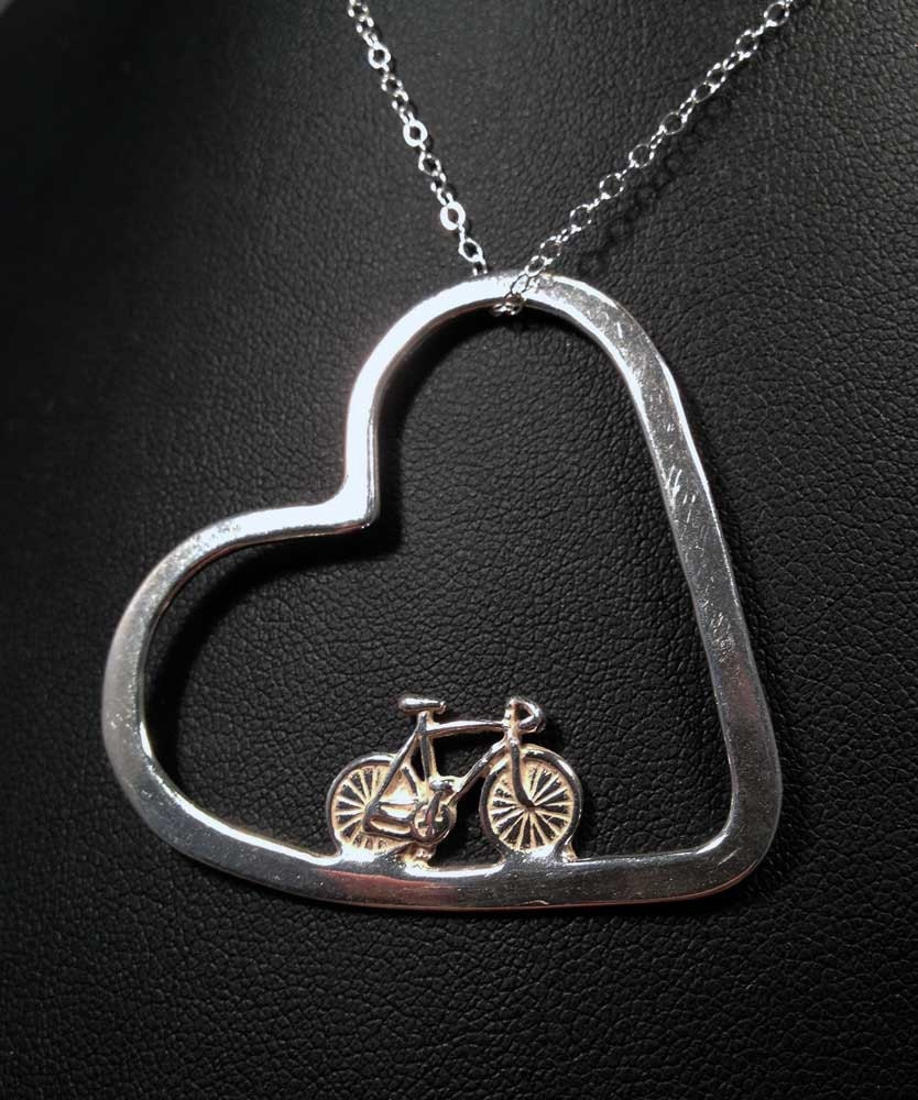 Bicycle Jewelry - Bike In My Heart Pendant