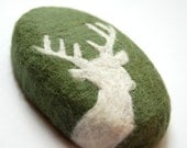 MADE TO ORDER Felted Soap with White Deer ( Men Soap)