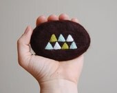 MADE TO ORDER Felted Soap Brown Soap with Geometric Motif (Unisex Lemon Verbena)