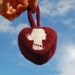 RESERVED Wine Color Heart with Cameo (Honeysuckle Felted Soap on a Rope)