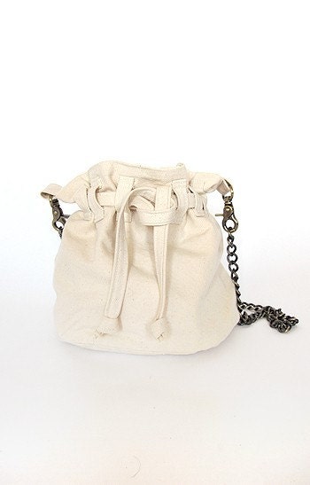 Mini Sack in Cream Canvas