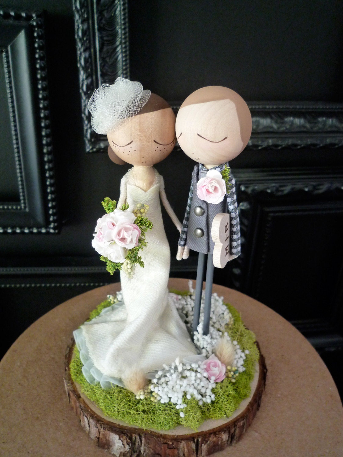 Wedding Cake Topper with Custom Wedding Dress - Custom Keepsake by MilkTea