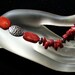 Coral and Silver jewelry, Abstract jewelry, Womens  bracelet, Original jewelry,gemstone jewelry,Womens jewelry,