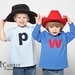 Create Your Own Shirt,  Choose CORDUROY or FELT, Hand Appliqued, Number or Initial, Great for Birthdays or Family Photos