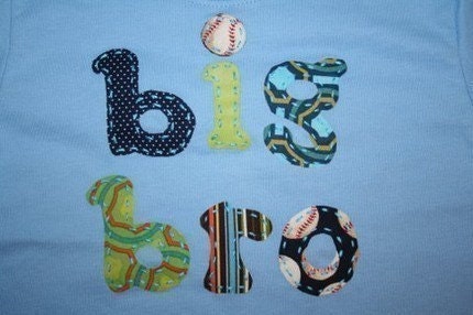 Original Big Sister Shirt (or Brother) on Etsy, Hand Applique Tee, For the new Big Sis or Bro, Great for bringing baby home