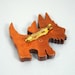 Antique Brooch Scottish Terrier Scottie Dog Carved Wood Hand Painted Jewelry