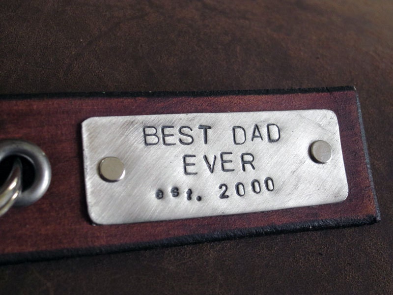 Best Dad Ever -  Flat Back Leather Keychain