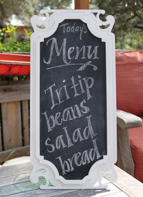 Chalkboard White Frame Vintage Inspired Wood - Supporting Artists