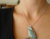 Duck egg blue cute one off Bird Necklace