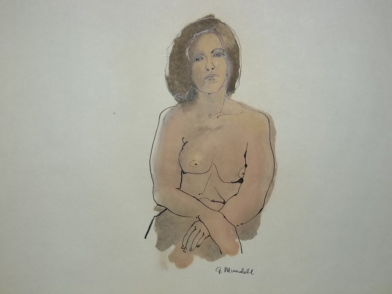 Oil Wash Pen / Ink Figure Drawing