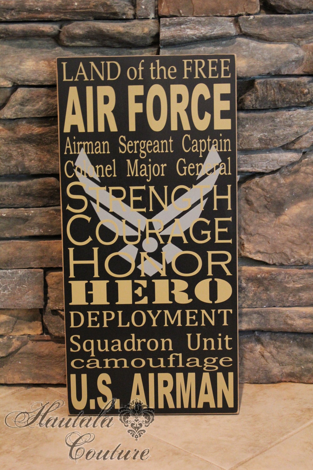 Rustic Typography Air Force Decor