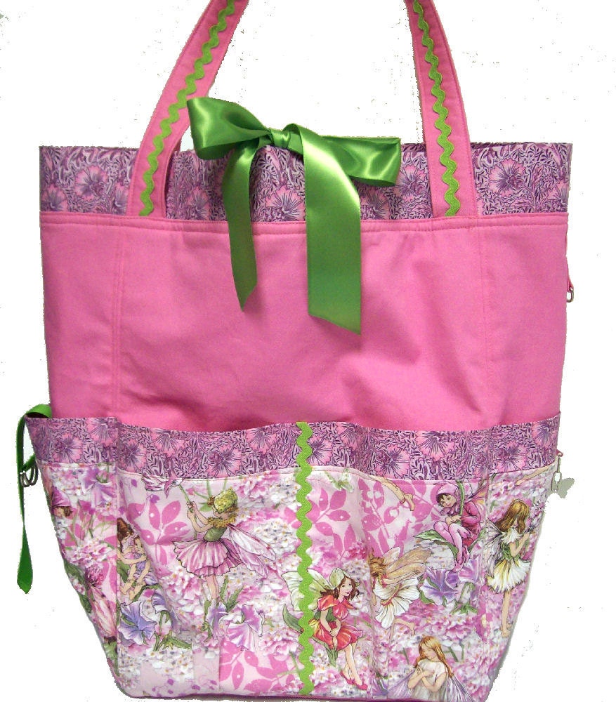 American Girl Designer Doll Tote Bag Deluxe Carrier - Pink Fairy Print