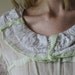 30s Dress Chartreuse Yellow with White Crochet Garden Party Large Sailor Collar Size Extra Extra small-Extra Small xxs xs (000-00-0-2)