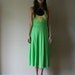 reserved 70s Flower Child Sundress Open Back Sunflower Dress Line Green Black Two Tonen Yellow Size Small-Medium sm med md (0-2-4-6)