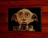 Dobby woodburned home decoration