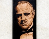 The godfather woodburned wall decoration