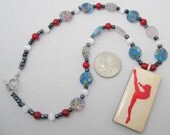 Love to Dance, Red, White and Blue Beaded Necklace - SALE