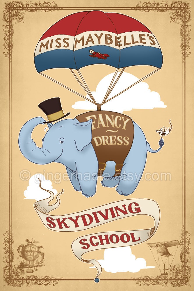 Fancy-Dress Skydiving School 8"x12" print