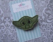 Felt Hair Clip Star Yoda No Slip Felt Hair Clippie