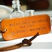 Custom Longitude and Latitude leather tag - Not all those who wander are lost - MODERN SHAPE - J.R.R. Tolkien quote
