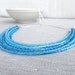 Turquoise statement neckace bib small glass layered multi stranded elegant ooak
