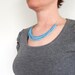 Turquoise statement neckace bib small glass layered multi stranded elegant ooak
