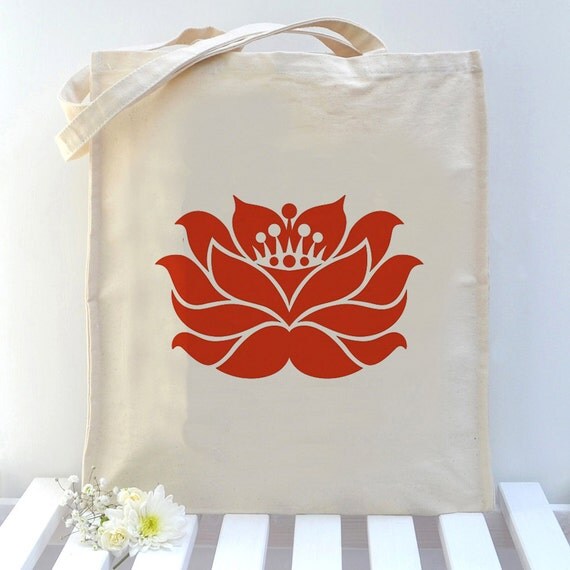 Yoga Lotus Flower Canvas Tote Bag