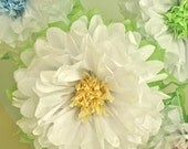 Whitewashed Wonderland 5 Giant Hanging Paper Pom Flowers, wall flower, wedding, shower, photo booth, party decor, Party Blooms by Whimsy Pie