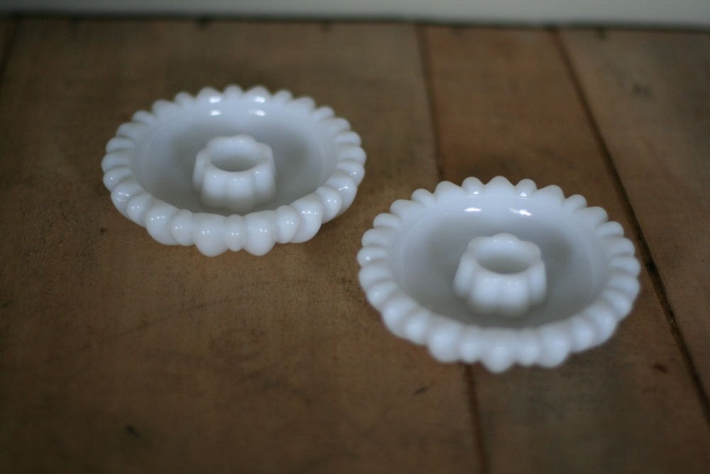 Milk Glass Candle Holders