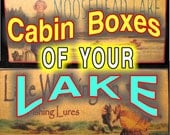 Walleye Bass Trout Musky fishing cabin and lodge lake house lure boxes decorations