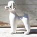 Vintage Sonsco porcelain poodle figurine, statue, white, hand painted details, 1950s, Japan, dog, puppy