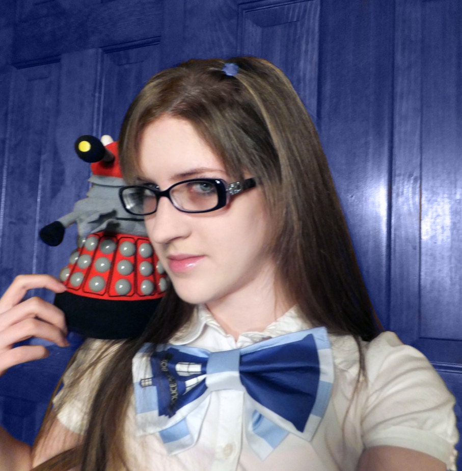 Tardis Bow Tie- Custom designed fabric, custom made