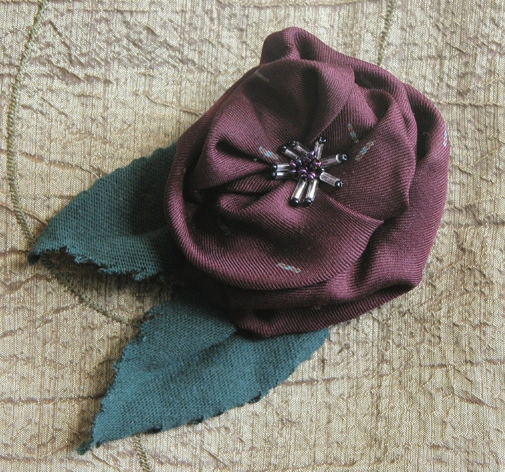 Burgundy Silk Poppy Adornment