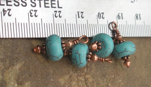 RESERVED for tgcdesigns ... Turquoise Copper Drops by theMrs.
