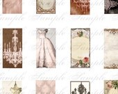 1 by 2 inch Paris gowns - glass pendant - domino - microscope glass slide soldered pendant - altered art - scrapbooking