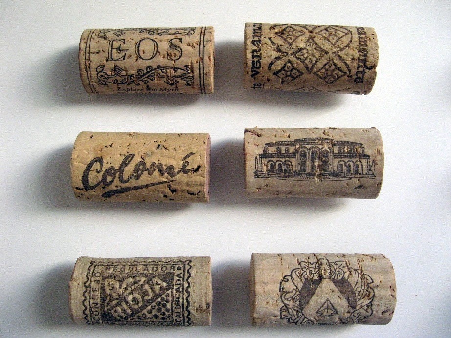 Set of Six Wine Cork Magnets