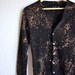 Hand Painted Celestial Dust Black Cardigan Sweater