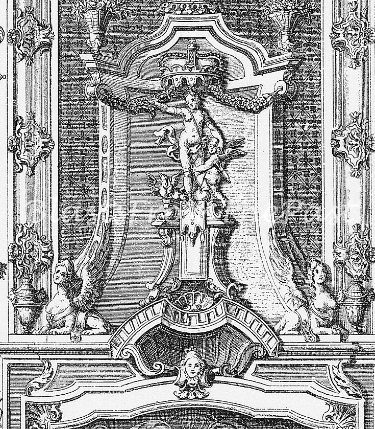 1880 Antique LES MAITRES Ornemanistes Pl 151 'Montant Et Cheminee', Perfect for Framing, Engraving, French, Italian, Architecture