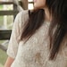 Scoop back lace blouse - rustic sheer antique ivory lace, vintage bohemian style - small