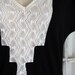 Geometric lace shirt - modern bohemian tunic with loose fit made from night black jersey - small