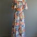 vintage 70s Hippie Boho Maxi Floral butterfly sleeve Dress (m-l)