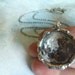 Full Moon Necklace. Oxidized Sterling Silver Chain. Double Sided Small Glass Lens. Moon Jewelry