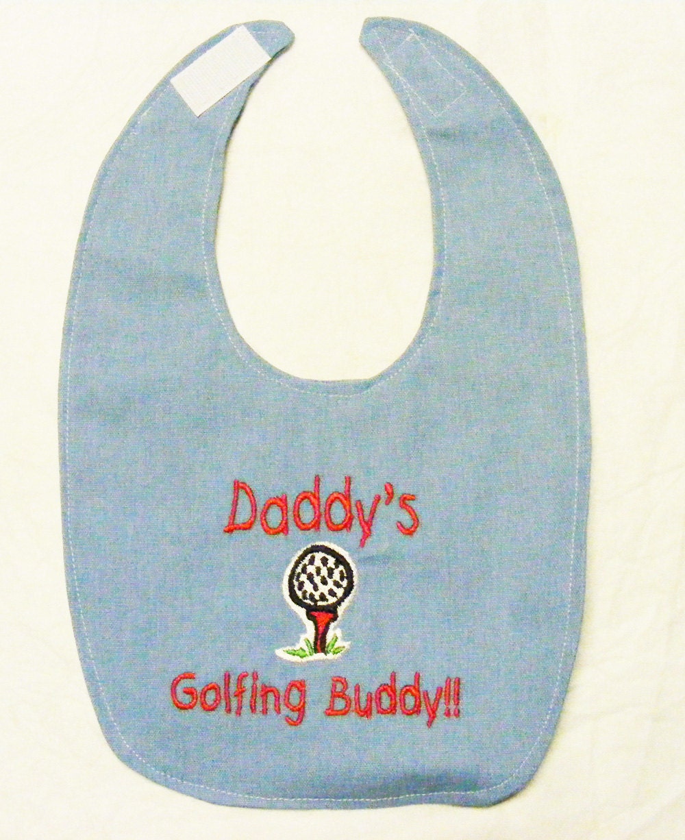 Daddys Golfing Buddy - Small Baby Bib - Newborn