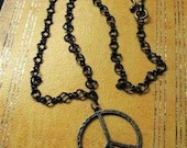 Steampunk Peace Necklace Jewelry